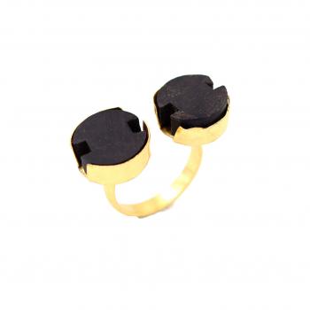 WOOD MEATAL RING 